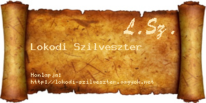 Lokodi Szilveszter névjegykártya